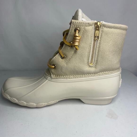 Sperry Womens Top Sider Saltwater Sparkle Duck Boots Waterproof White Cream 8 - Picture 11 of 15